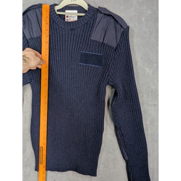 VTG Woolly Pulley Sweater Mens Large Navy Blue Made In England 100% Wool - Picture 5 of 7